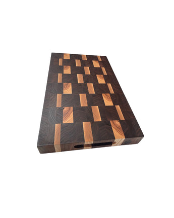 Checkerboard Walnut & Maple End-Grain Chopping Board