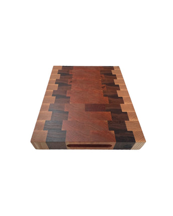 Tri-Tone - Cherry, Walnut, Ash End-Grain Chopping Board