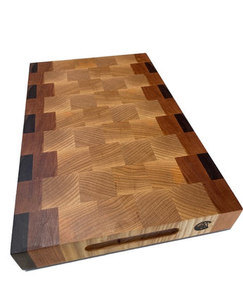 Rustic Elegance: Ash, Cherry, and Walnut Chopping Board