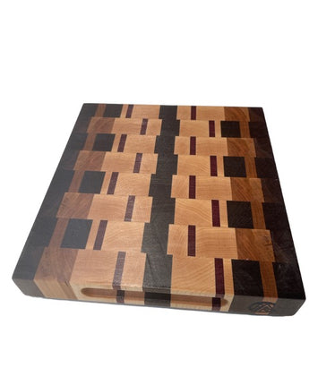 Quintessential Quartet: Walnut, Cherry, Maple, and Purple Heart Chopping Board