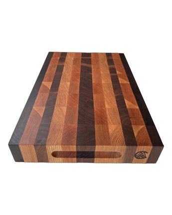 A Trio of Walnut, Cherry and Ash End-Grain Chopping Board