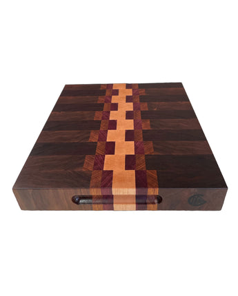 Spectrum End-Grain Butcher Block - Walnut, Cherry, Maple Purple Heart