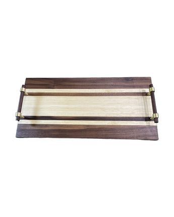 Walnut & Tulipwood Streamlined Serving Tray